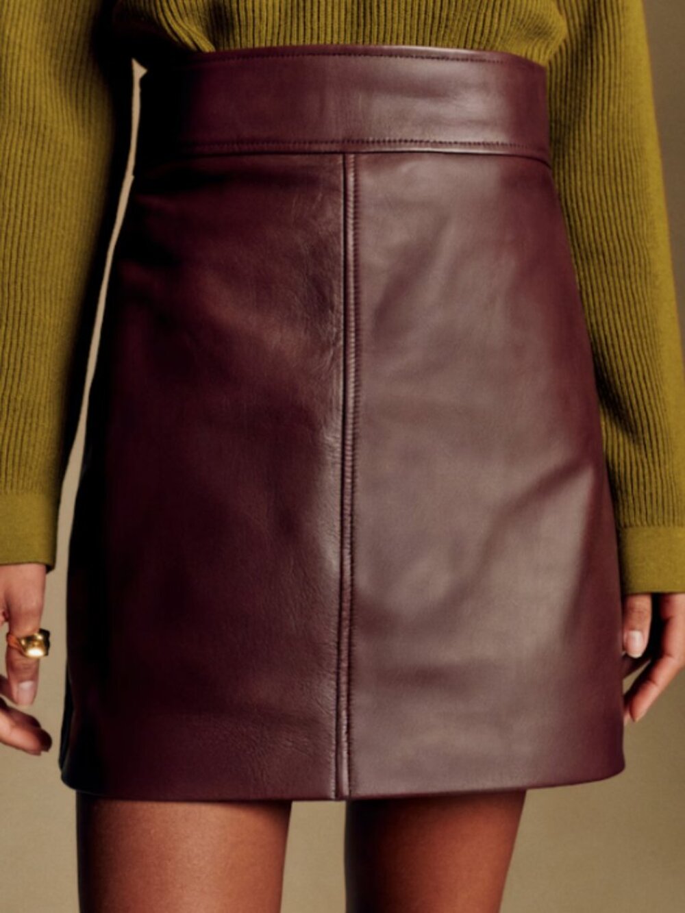 Sezane Neli leather burgundy
